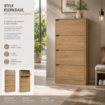 SCARPIERA LINEA HARMON IN LEGNO CON 4 ANTE COLORE ROVERE MISURA 63X24X150 CM 