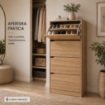 SCARPIERA LINEA HARMON IN LEGNO CON 4 ANTE COLORE ROVERE MISURA 63X24X150 CM 