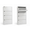 SCARPIERA LINEA HARMON A 4 ANTE E PANNELLO RETROSTANTE IN MDF COLORE BIANCO  63X24X150 CM
