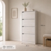SCARPIERA LINEA HARMON A 4 ANTE E PANNELLO RETROSTANTE IN MDF COLORE BIANCO  63X24X150 CM