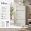 SCARPIERA LINEA HARMON A 4 ANTE E PANNELLO RETROSTANTE IN MDF COLORE BIANCO  63X24X150 CM