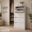 SCARPIERA LINEA HARMON A 4 ANTE E PANNELLO RETROSTANTE IN MDF COLORE BIANCO  63X24X150 CM