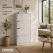 SCARPIERA LINEA HARMON A 4 ANTE E PANNELLO RETROSTANTE IN MDF COLORE BIANCO  63X24X150 CM