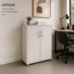 SCARPIERA IN MDF COLOR BIANCO LEGNO CON CINQUE RIPIANI E DUE ANTE DIMENSIONI 60X30X83.5 CM