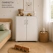 SCARPIERA IN MDF COLOR BIANCO LEGNO CON CINQUE RIPIANI E DUE ANTE DIMENSIONI 60X30X83.5 CM