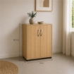 SCARPIERA IN MDF ROVERE CON CINQUE RIPIANI E DUE ANTE MISURE:60X30X83.5CM