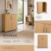 SCARPIERA IN MDF ROVERE CON CINQUE RIPIANI E DUE ANTE MISURE:60X30X83.5CM