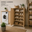 SCARPIERA IN MDF ROVERE CON CINQUE RIPIANI E DUE ANTE MISURE:60X30X83.5CM