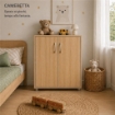 SCARPIERA IN MDF ROVERE CON CINQUE RIPIANI E DUE ANTE MISURE:60X30X83.5CM