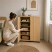 SCARPIERA IN MDF ROVERE CON CINQUE RIPIANI E DUE ANTE MISURE:60X30X83.5CM