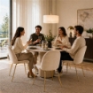 SEDIA IN VELLUTO BEIGE CON PIEDI IN METALLO COLOR ORO MISURE: 42X53,5X86,5/47 CM