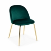 POLTRONA IN VELLUTO VERDE CON PIEDI IN METALLO COLOR ORO DIMENSIONI 58X50X78 CM