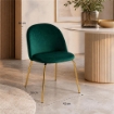 POLTRONA IN VELLUTO VERDE CON PIEDI IN METALLO COLOR ORO DIMENSIONI 58X50X78 CM