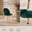 POLTRONA IN VELLUTO VERDE CON PIEDI IN METALLO COLOR ORO DIMENSIONI 58X50X78 CM