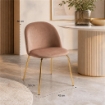 SEDIA IN VELLUTO MARRONE CON PIEDI IN METALLO COLOR ORO MISURE: 42X53,5X86,5/47 CM