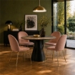 SEDIA IN VELLUTO MARRONE CON PIEDI IN METALLO COLOR ORO MISURE: 42X53,5X86,5/47 CM
