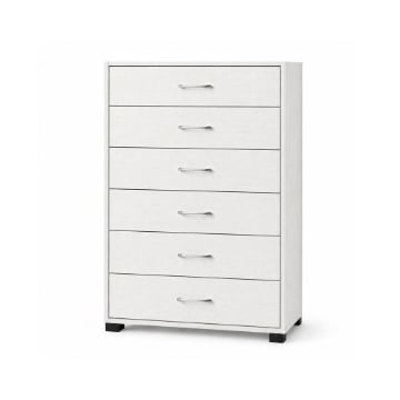 CASSETTIERA 6 CASSETTI IN LEGNO BIANCO CON PIANO D'APPOGGIO DIMENSIONI 68X40X120H CM