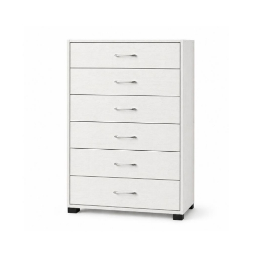 CASSETTIERA 6 CASSETTI IN LEGNO BIANCO CON PIANO D'APPOGGIO DIMENSIONI 68X40X120H CM