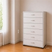 CASSETTIERA 6 CASSETTI IN LEGNO BIANCO CON PIANO D'APPOGGIO DIMENSIONI 68X40X120H CM