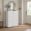 CASSETTIERA 6 CASSETTI IN LEGNO BIANCO CON PIANO D'APPOGGIO DIMENSIONI 68X40X120H CM