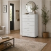 CASSETTIERA 6 CASSETTI IN LEGNO BIANCO CON PIANO D'APPOGGIO DIMENSIONI 68X40X120H CM