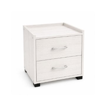 CASSETTIERA IN LEGNO CON DUE CASSETTI COLORE BIANCO DIMENSIONI 43X40X43,5 CM