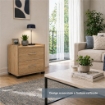 CASSETTIERA IN LEGNO CON DUE CASSETTI COLORE ROVERE DIMENSIONI 43X40X43,5CM