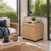 CASSETTIERA IN LEGNO CON DUE CASSETTI COLORE ROVERE DIMENSIONI 43X40X43,5CM