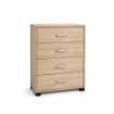 CASSETTIERA IN LEGNO CON QUATTRO CASSETTI COLORE ROVERE DIMENSIONI 50X40X83 CM