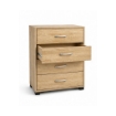 CASSETTIERA IN LEGNO CON QUATTRO CASSETTI COLORE ROVERE DIMENSIONI 50X40X83 CM