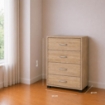 CASSETTIERA IN LEGNO CON QUATTRO CASSETTI COLORE ROVERE DIMENSIONI 50X40X83 CM