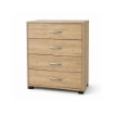 CASSETTIERA IN LEGNO CON QUATTRO CASSETTI COLORE ROVERE DIMENSIONI 68X40X82,5 CM