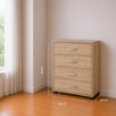CASSETTIERA IN LEGNO CON QUATTRO CASSETTI COLORE ROVERE DIMENSIONI 68X40X82,5 CM