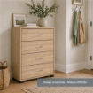 CASSETTIERA IN LEGNO CON QUATTRO CASSETTI COLORE ROVERE DIMENSIONI 68X40X82,5 CM