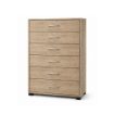 CASSETTIERA IN LEGNO CON SEI CASSETTI E PIANO D 'APPOGGIO COLORE ROVERE DIMENSIONI 68X40X120 CM
