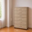 CASSETTIERA IN LEGNO CON SEI CASSETTI E PIANO D 'APPOGGIO COLORE ROVERE DIMENSIONI 68X40X120 CM
