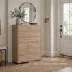 CASSETTIERA IN LEGNO CON SEI CASSETTI E PIANO D 'APPOGGIO COLORE ROVERE DIMENSIONI 68X40X120 CM