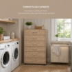 CASSETTIERA IN LEGNO CON SEI CASSETTI E PIANO D 'APPOGGIO COLORE ROVERE DIMENSIONI 68X40X120 CM