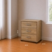 CASSETTIERA IN LEGNO CON TRE CASSETTI E PIANO D 'APPOGGIO COLORE ROVERE DIMENSIONI 50X40X64 CM