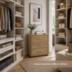CASSETTIERA IN LEGNO CON TRE CASSETTI E PIANO D 'APPOGGIO COLORE ROVERE DIMENSIONI 50X40X64 CM