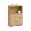 CASSETTIERA IN LEGNO CON TRE CASSETTI E RIPIANO COLORE ROVERE DIMENSIONI 60X40X101 CM