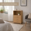 CASSETTIERA IN LEGNO CON TRE CASSETTI E RIPIANO COLORE ROVERE DIMENSIONI 60X40X101 CM
