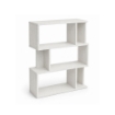 LIBRERIA CUBICA IN LEGNO BIANCO CON 3 RIPIANI SFALSATI DIMENSIONI  70X24X96 CM