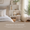 LIBRERIA CUBICA IN LEGNO BIANCO CON 3 RIPIANI SFALSATI DIMENSIONI  70X24X96 CM