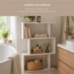 LIBRERIA CUBICA IN LEGNO BIANCO CON 3 RIPIANI SFALSATI DIMENSIONI  70X24X96 CM