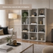 LIBRERIA CUBICA IN LEGNO BIANCO MODERNA CON 12 RIPIANI DIMENSIONI 90X24X130 CM