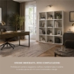 LIBRERIA CUBICA IN LEGNO BIANCO MODERNA CON 12 RIPIANI DIMENSIONI 90X24X130 CM
