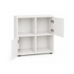 LIBRERIA CUBICA IN LEGNO BIANCO MODERNA CON 4 RIPIANI 2 CON ANTE DIMENSIONI 60X30X63 CM
