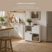 LIBRERIA CUBICA IN LEGNO BIANCO MODERNA CON 4 RIPIANI 2 CON ANTE DIMENSIONI 60X30X63 CM