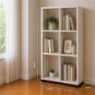 LIBRERIA CUBICA IN LEGNO BIANCO MODERNA CON 6 RIPIANI DIMENSIONI 60X24X98 CM